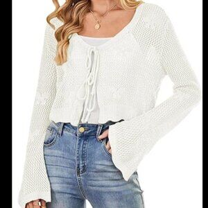 CREAM CROCHET CARDIGAN/SHRUG